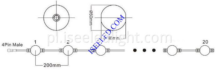Digital LED Ball Pixel RGB size